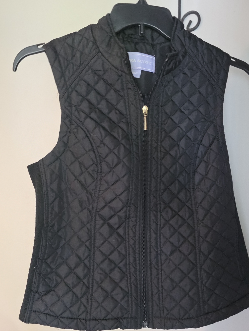 Laura Scott Black Quilted Vest Size Medium